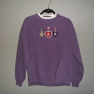Top Stitch Mauve Vintage Grandma Sweater Holiday Purple NO SIZE TAG #TMX